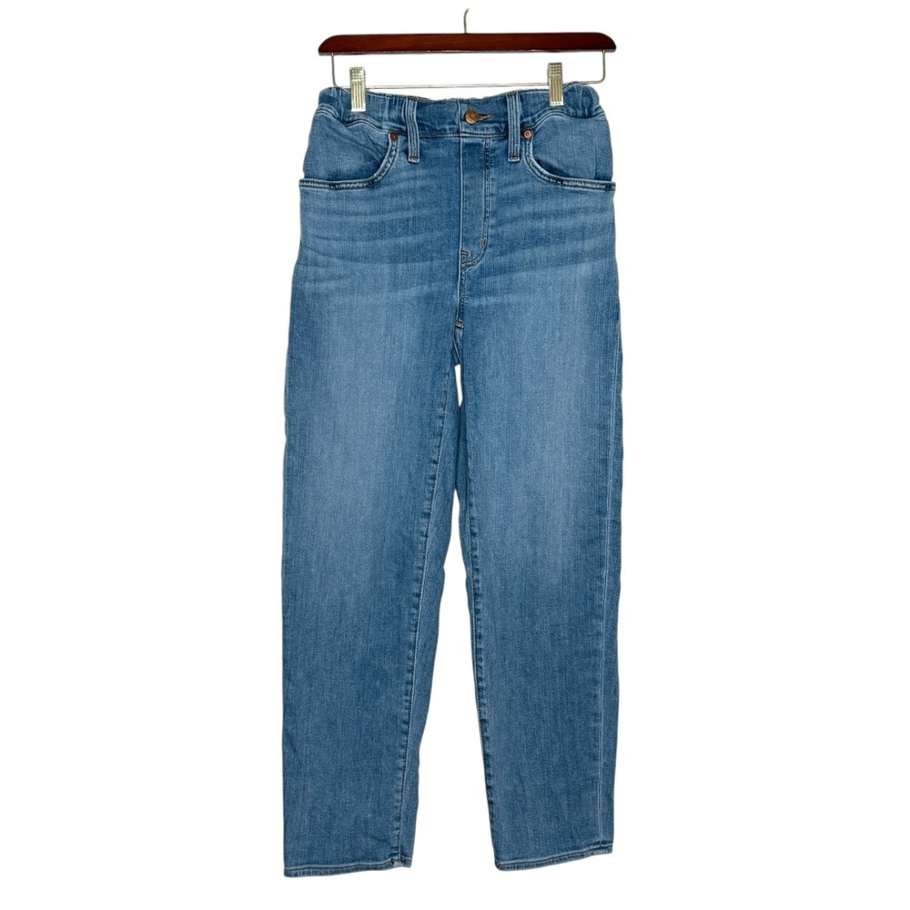 Madewell High Waist Pull-On Straight Leg Jeans In Keefe Wash Woman's Size 24